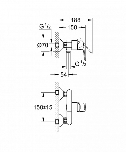 ��������� ��� ���� GROHE BauLoop � ������������ ������� ����, ���� (32816000)