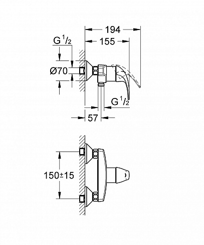 ��������� ��� ���� GROHE BauCurve, ���� (32807000)
